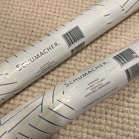 Miles Redd for Schumacher Deconstructed Stripe Cobalt Wallpaper,Two Sealed Rolls - Picture 3 of 3